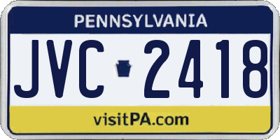 PA license plate JVC2418