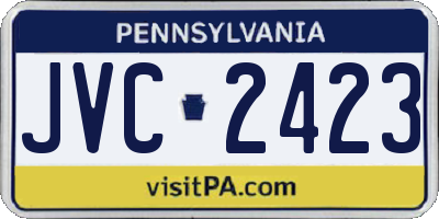 PA license plate JVC2423