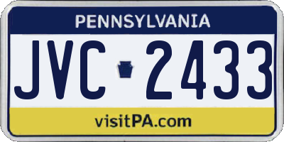 PA license plate JVC2433