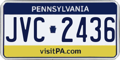 PA license plate JVC2436