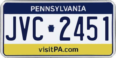 PA license plate JVC2451