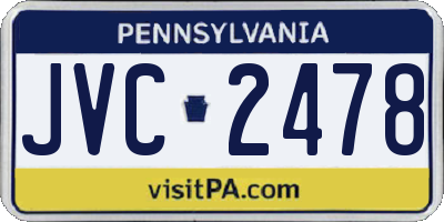 PA license plate JVC2478