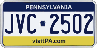 PA license plate JVC2502