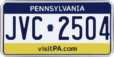 PA license plate JVC2504