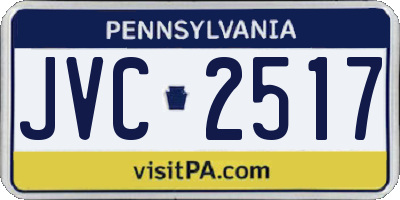 PA license plate JVC2517
