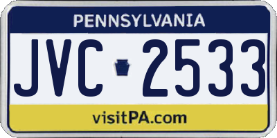 PA license plate JVC2533