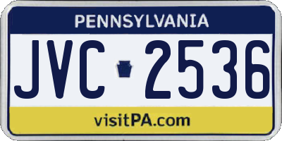 PA license plate JVC2536