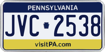 PA license plate JVC2538