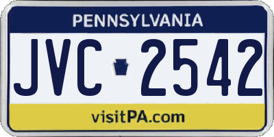 PA license plate JVC2542