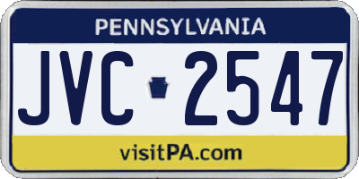 PA license plate JVC2547