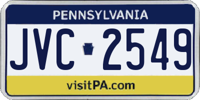 PA license plate JVC2549