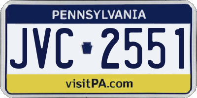 PA license plate JVC2551
