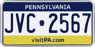 PA license plate JVC2567