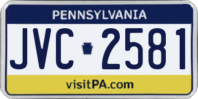 PA license plate JVC2581