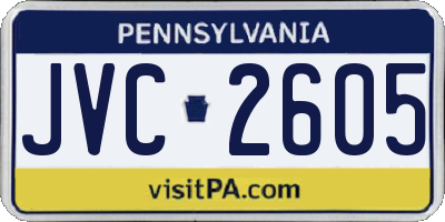 PA license plate JVC2605