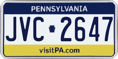 PA license plate JVC2647