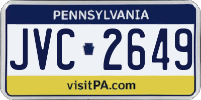 PA license plate JVC2649
