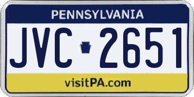PA license plate JVC2651