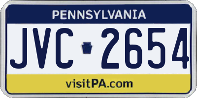 PA license plate JVC2654