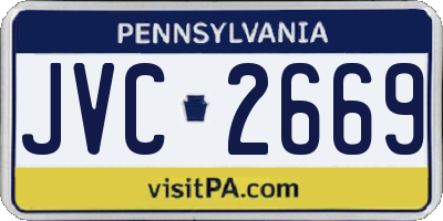 PA license plate JVC2669