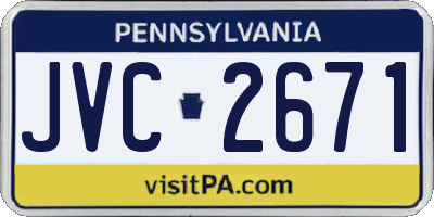 PA license plate JVC2671