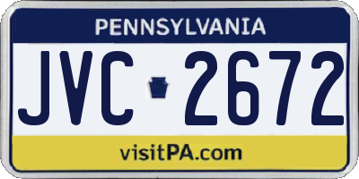 PA license plate JVC2672