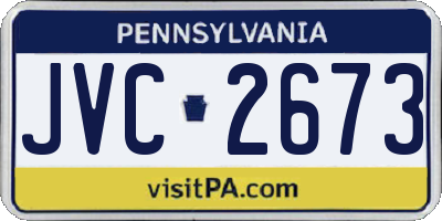 PA license plate JVC2673