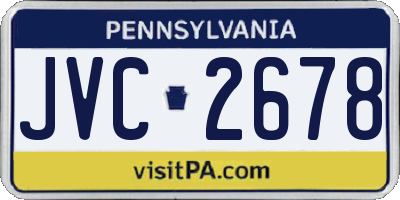 PA license plate JVC2678