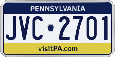 PA license plate JVC2701