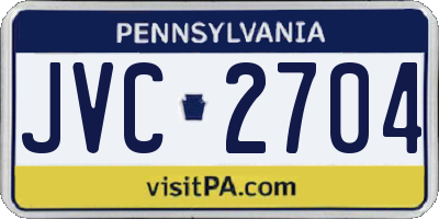 PA license plate JVC2704