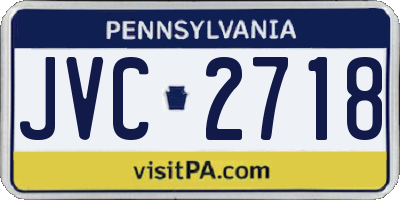 PA license plate JVC2718