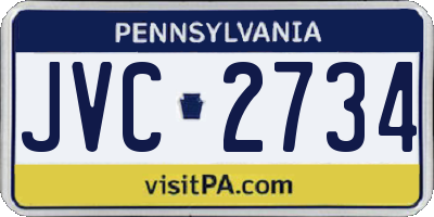 PA license plate JVC2734