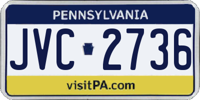 PA license plate JVC2736
