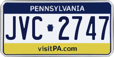 PA license plate JVC2747