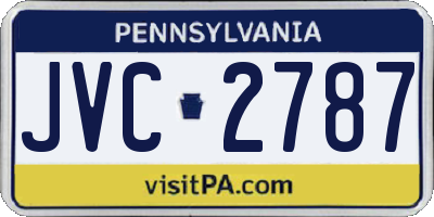 PA license plate JVC2787