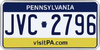 PA license plate JVC2796