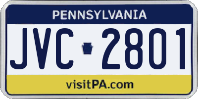PA license plate JVC2801