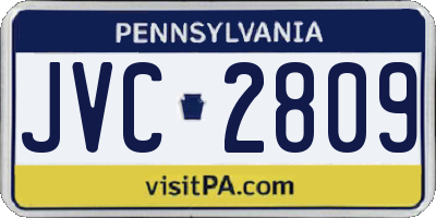 PA license plate JVC2809