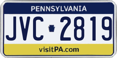 PA license plate JVC2819