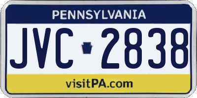 PA license plate JVC2838