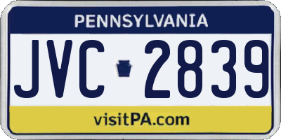 PA license plate JVC2839