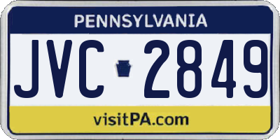 PA license plate JVC2849