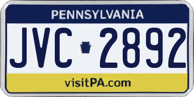 PA license plate JVC2892