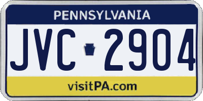 PA license plate JVC2904
