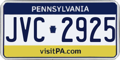 PA license plate JVC2925