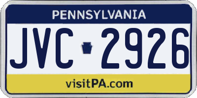 PA license plate JVC2926
