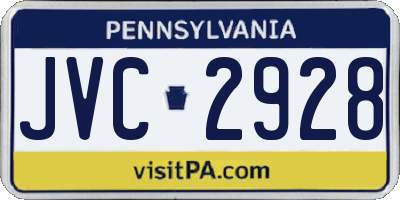 PA license plate JVC2928