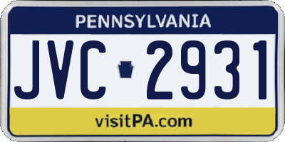 PA license plate JVC2931