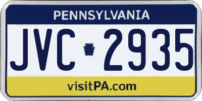 PA license plate JVC2935