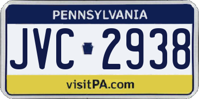 PA license plate JVC2938